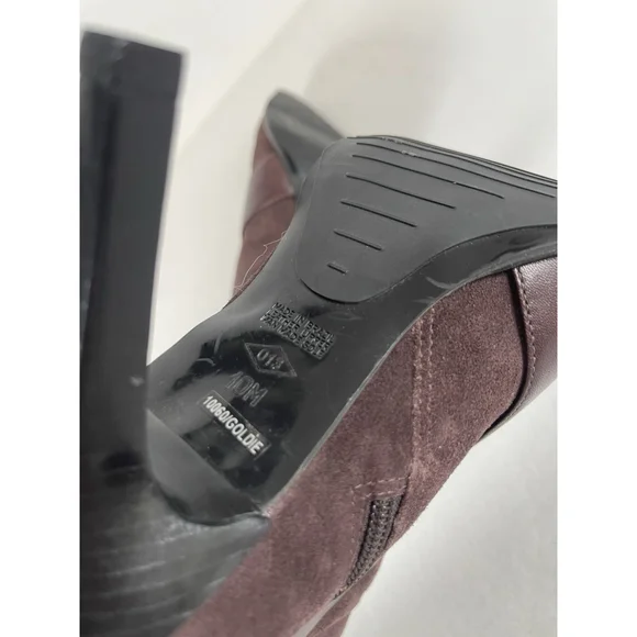 Y2K Brown Suede Leather Boots Guess By Marciano 10 Pointy Toe Sexy Stiletto - Picture 10 of 16